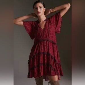 By Anthropologie Robin Tiered Mini Dress - Size XL